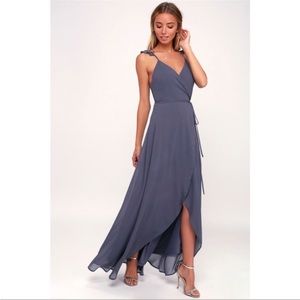 Lulu’s Here's To Us Rose High-Low Wrap Dress